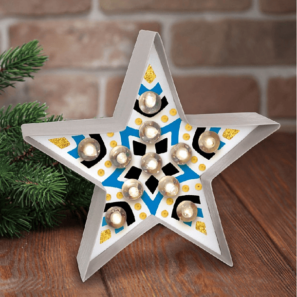 Kit de manualidades pinta y decora una estrella con luces led 3