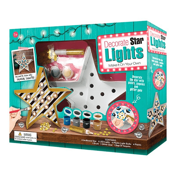Kit de manualidades pinta y decora una estrella con luces led