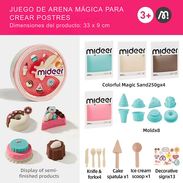 Set gigante de arena mágica para hacer postres 5