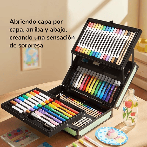 Maleta de arte portátil premium con 79 piezas Mideer