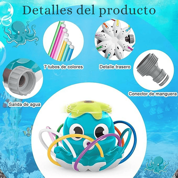Pulpo lanza agua aspersor para manguera 3