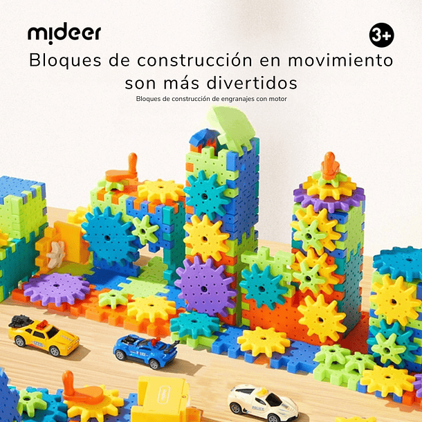 Bloques de construcción y engranajes con motor 6