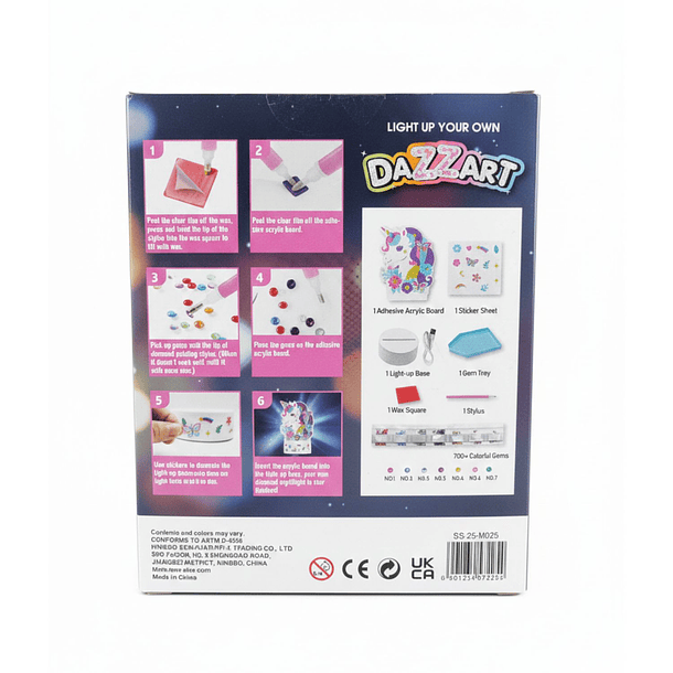 Decora tu lámpara de unicornio con diamantes