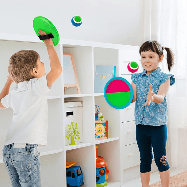 Set de 4 paletas de playa con velcro atrapa la pelota 3