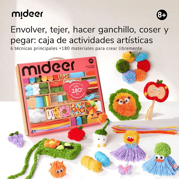 Set de tejido creativo y manualidades para niños Mideer 3