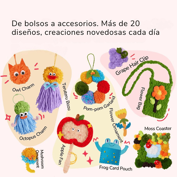 Set de tejido creativo y manualidades para niños Mideer 4