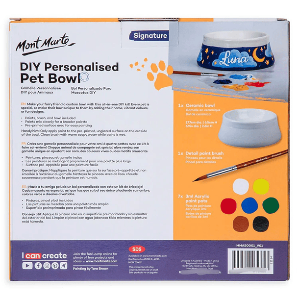 Kit de arte Bowl de cerámica para mascotas personalizable 7