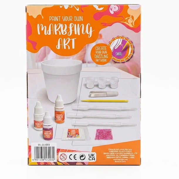 Kit de arte Decora tu Macetero con Pintura Marmoleada  2