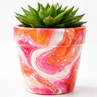 Kit de arte Decora tu Macetero con Pintura Marmoleada  7
