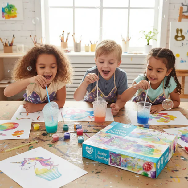 Kit de Arte Pinta con Burbujas - Set Creativo de Arte Explosivo para Niños 4