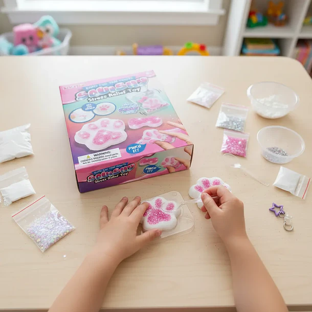 Kit de Arte: Crea tu Propio Squishy de Gatito - Manualidad DIY Antiestrés 4