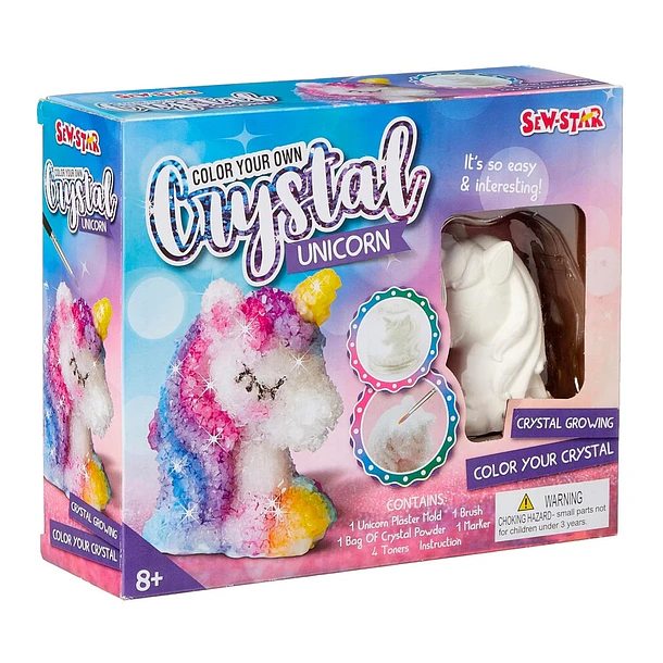 Kit Científico: Unicornio para Pintar y Cultivar Cristales Reales