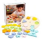 Puzzle de Encaje Giratorio Montessori - 36 Figuras de Madera y Colores 1