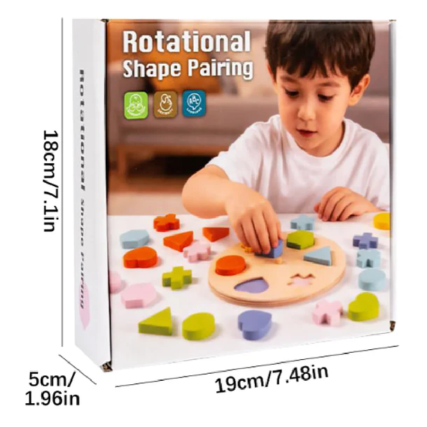 Puzzle de Encaje Giratorio Montessori - 36 Figuras de Madera y Colores 4