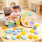 Puzzle de Encaje Giratorio Montessori - 36 Figuras de Madera y Colores 7