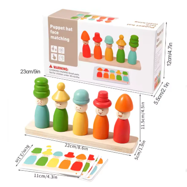 Juego de Madera Montessori: Clasificación de Colores, Formas y Patrones 2