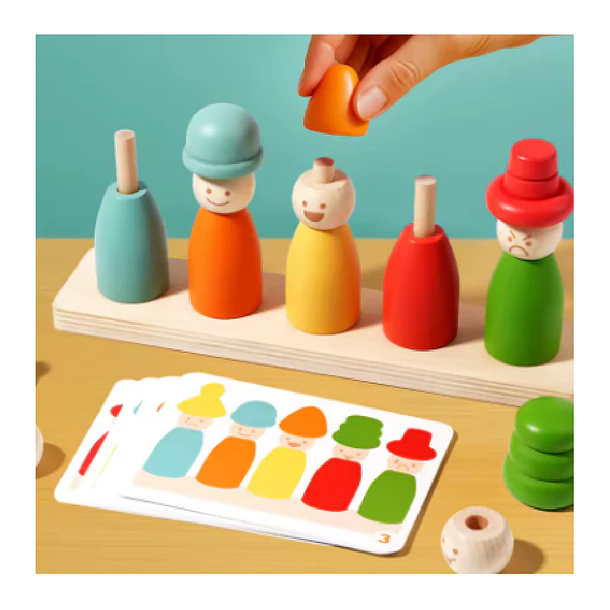 Juego de Madera Montessori: Clasificación de Colores, Formas y Patrones 4