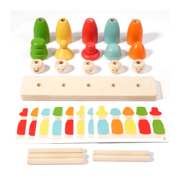 Juego de Madera Montessori: Clasificación de Colores, Formas y Patrones 5