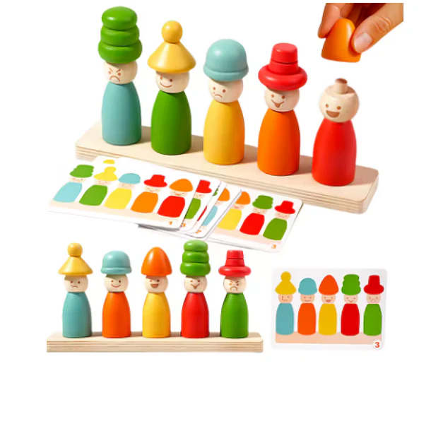 Juego de Madera Montessori: Clasificación de Colores, Formas y Patrones 7