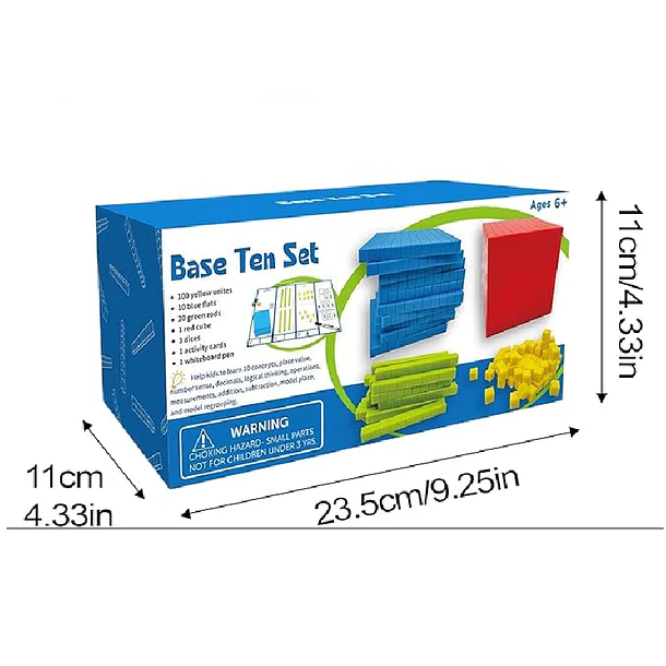 Set Base 10: Bloques Didácticos para Matemáticas - Kit de 121 Piezas Conectables 6