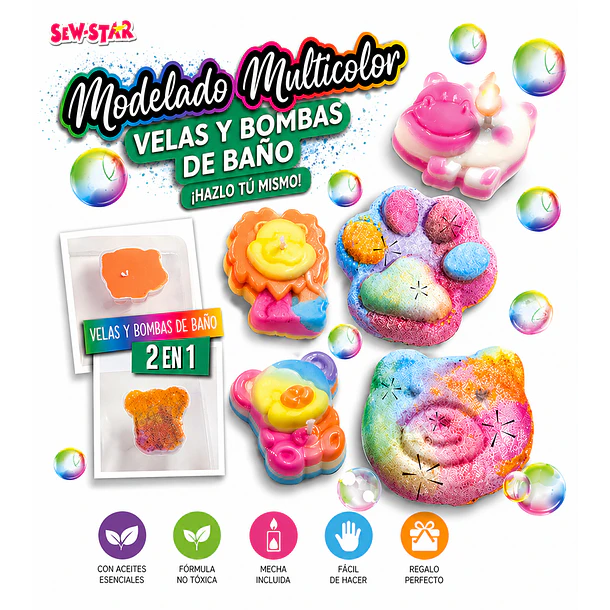 Kit 2 en 1: Crea tus Propias Velas y Jabones Coloridos - Set de Manualidades 4