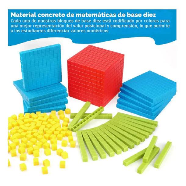 Set Base 10: Bloques Didácticos para Matemáticas - Kit de 121 Piezas Conectables