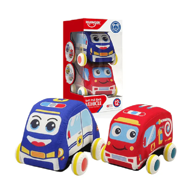 Set de 2 Autos de Peluche para Bebés - Vehículos de Tela Blandos y Seguros 5
