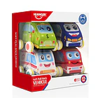 Set de 4 Autos de Peluche para Bebés - Vehículos de Tela Blandos y Seguros 1