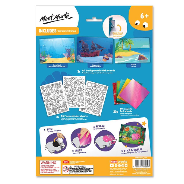 Kit Arte Foil Sirenas Con Holográficos - Mont Marte 3