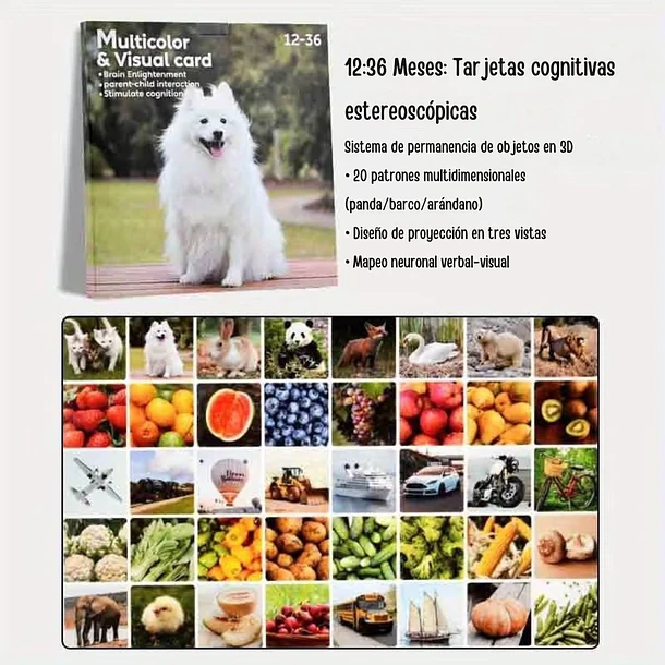 Set tarjetas de estimulación visual para bebés 0-36 meses 10