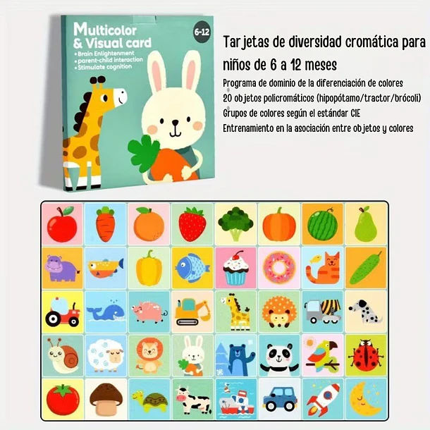 Set tarjetas de estimulación visual para bebés 0-36 meses 12