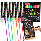 Marcadores de Tiza Líquida Neón 8 Colores | Borrables para Vidrio y Pizarras - 3mm 1