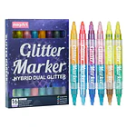 Set 8 Marcadores de Gel con Glitter Neón Doble Punta 1