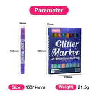 Set 8 Marcadores de Gel con Glitter Neón Doble Punta 5
