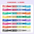 Set 8 Marcadores de Gel con Glitter Neón Doble Punta 6