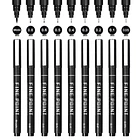 Set de 9 Tiralíneas Negros con 9 Graduaciones de Precisión (0.05 a 0.8 mm + Brush) 1