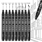 Set de 9 Tiralíneas Negros con 9 Graduaciones de Precisión (0.05 a 0.8 mm + Brush) 2