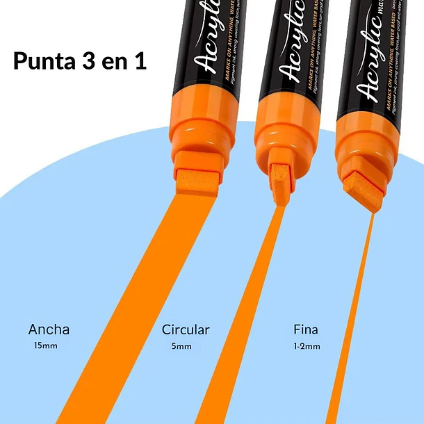  Marcadores de Pintura Acrílica Jumbo – Punta 15mm 5