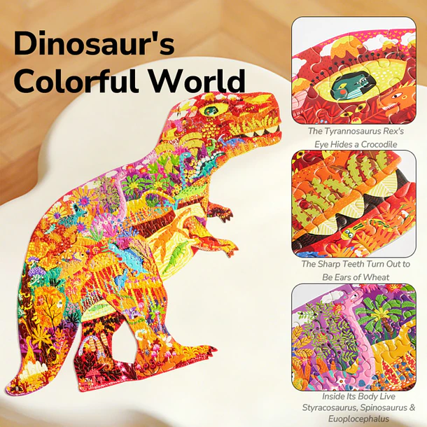 Puzzle El Mundo de los Dinosaurios- Mideer - Rompecabezas
