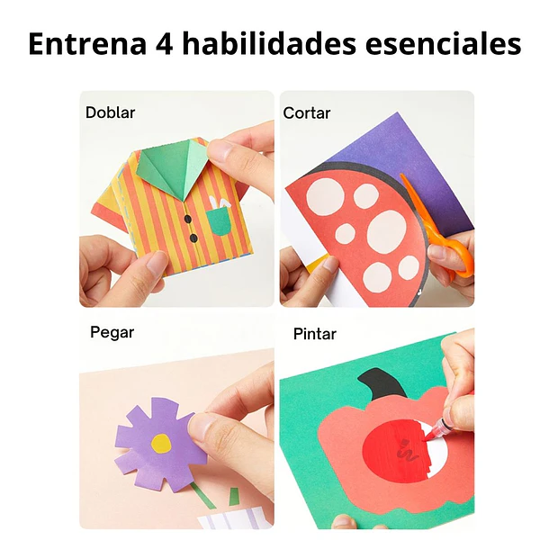 Set Manualidades Preescolar 4 en 1 Mideer - Cortar, Doblar, Pegar y Pintar 2