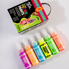 Set 6 Témperas Fluorescentes 60ml Con Aplicador Mont Marte 2
