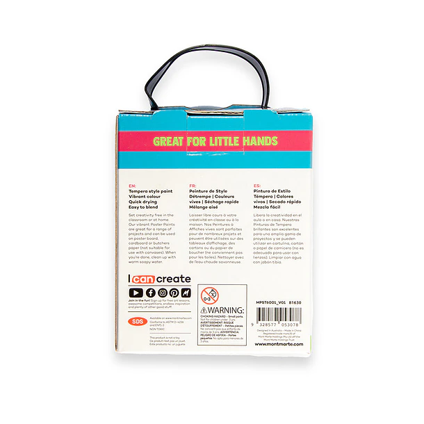 Set 6 Témperas 60ml Con Aplicador Mont Marte 4