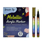 Marcadores Acrílicos Metálicos 12 colores 1
