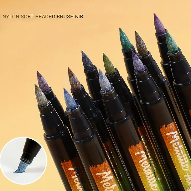 Marcadores Acrílicos Metálicos 12 colores 3