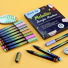 Marcadores Acrílicos Metálicos 12 colores 5