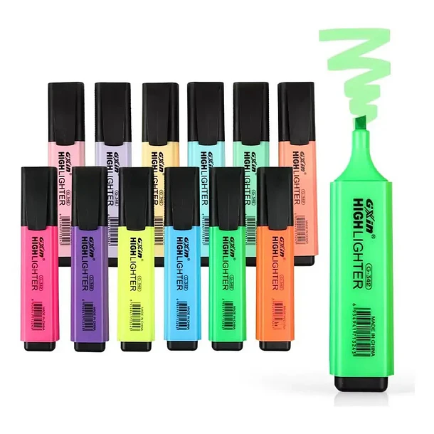 Set Marcadores Destacadores Fluorescentes Pastel 12 Colores Multicolor 6