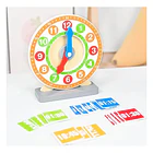 Reloj De Madera Didáctico Para Aprender La Hora +48 Tarjetas 1