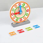 Reloj De Madera Didáctico Para Aprender La Hora +48 Tarjetas 4