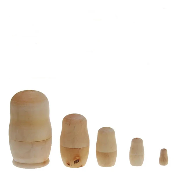 Muñecas Rusas Matryoshka De Madera Para Pintar 5 Piezas 11cm 5
