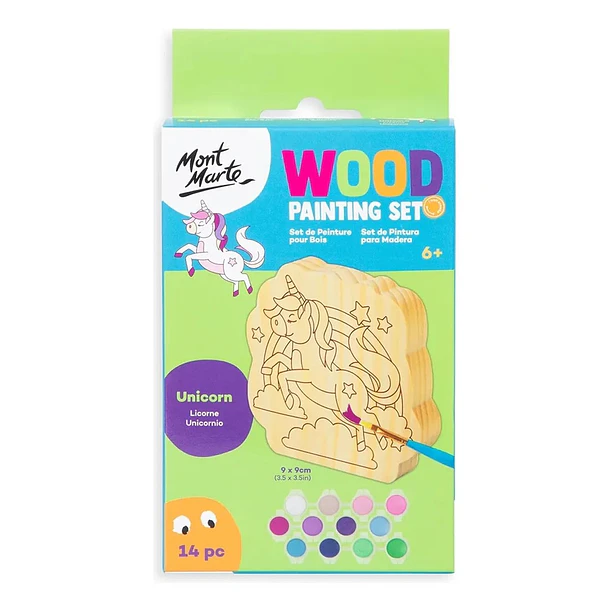 Kit De Pintura Sobre Madera Mont Marte Unicornio 14 Piezas 1